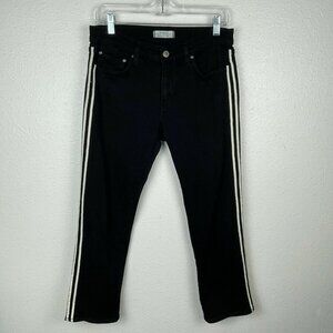 Principle Denim Jeans Womens Sz 29 Optimist Crop Side Panel Stretch Denim Black